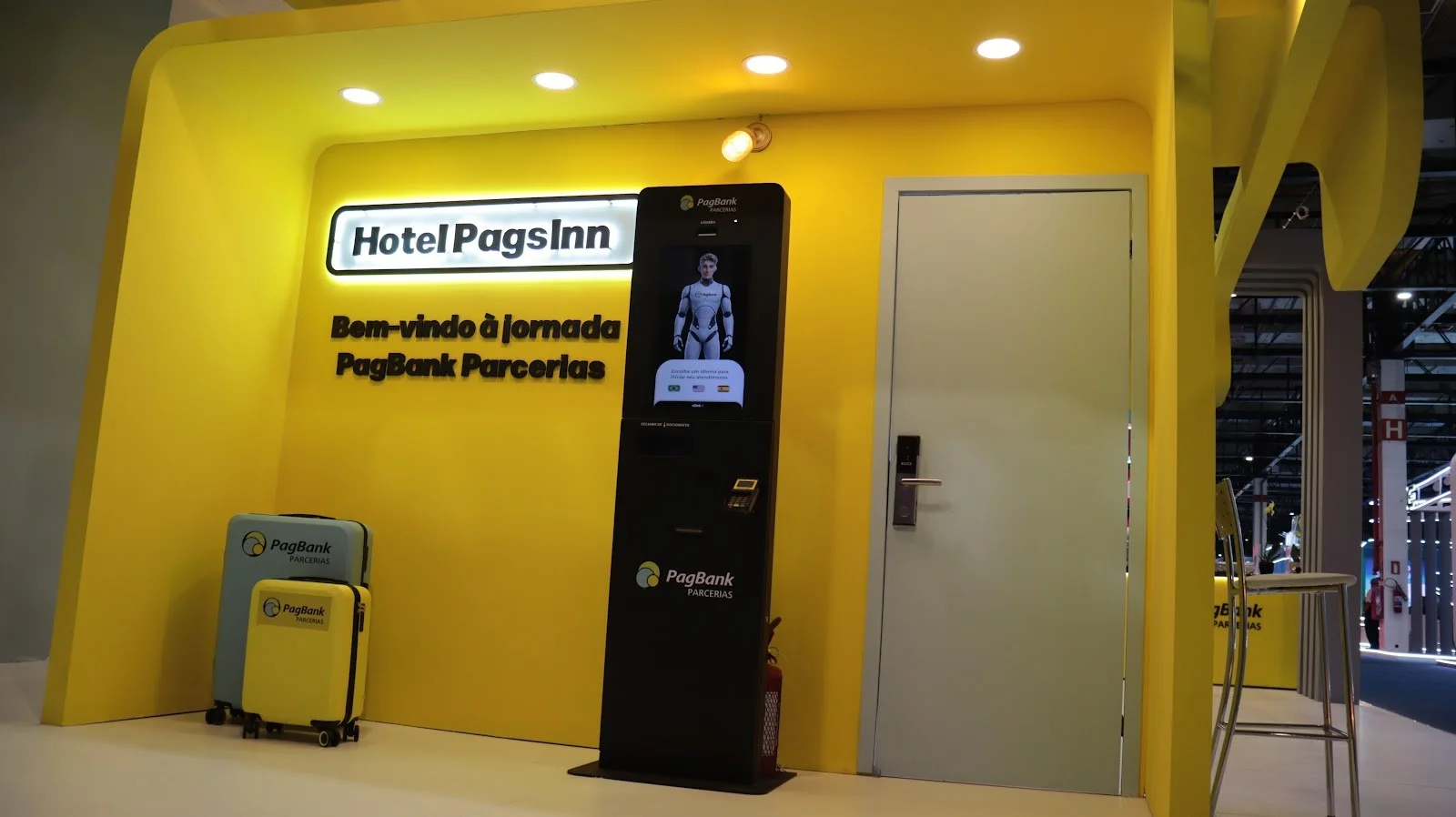 Ambiente Hotel PagsInn no estande PagBank